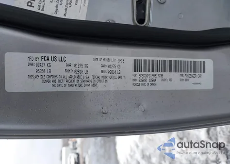 2015 Dodge Charger Se из США, поврежденный, VIN 2C3CDXFG1FH817730